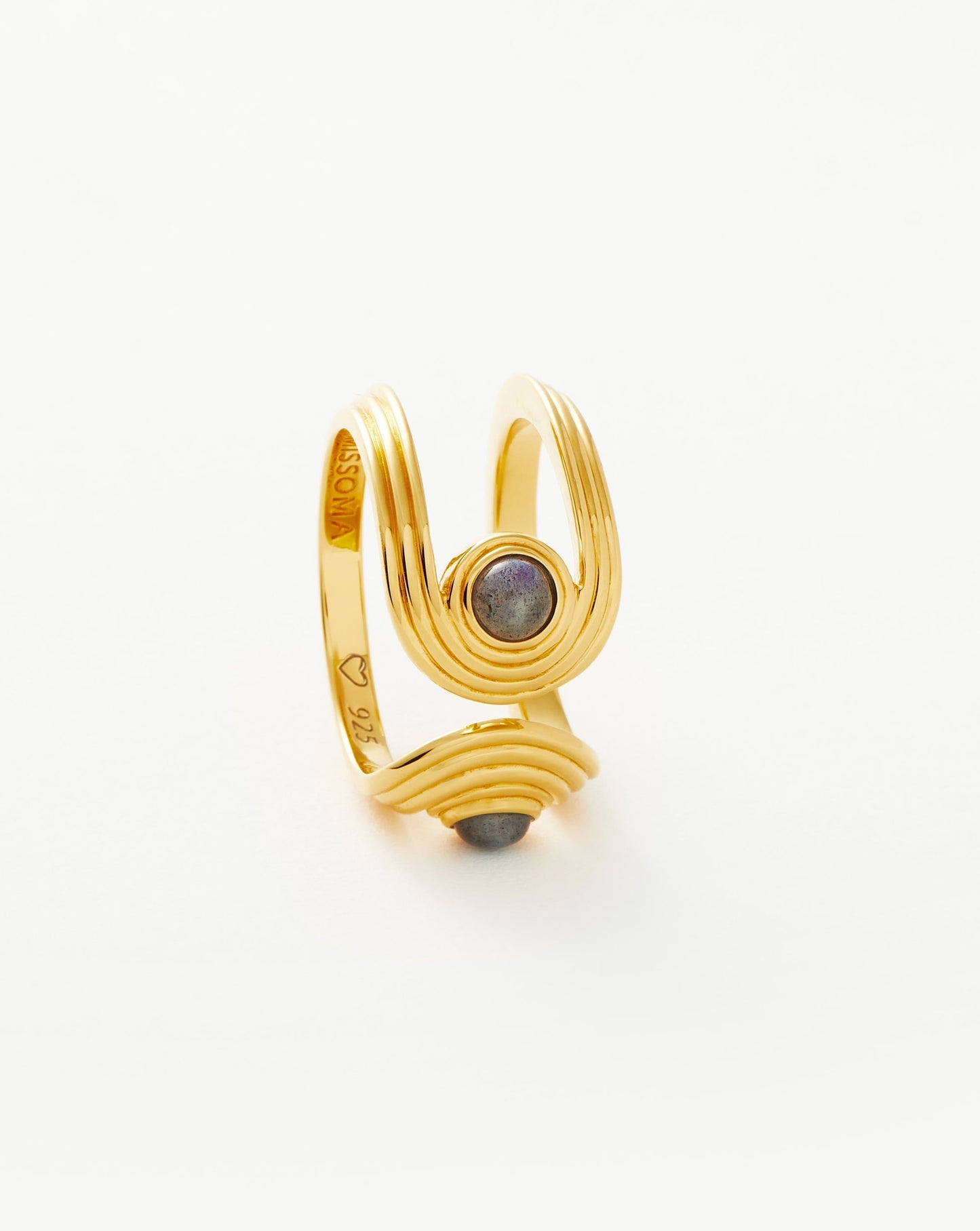 Gemstone Open Ring in 18k Gold Vermeil