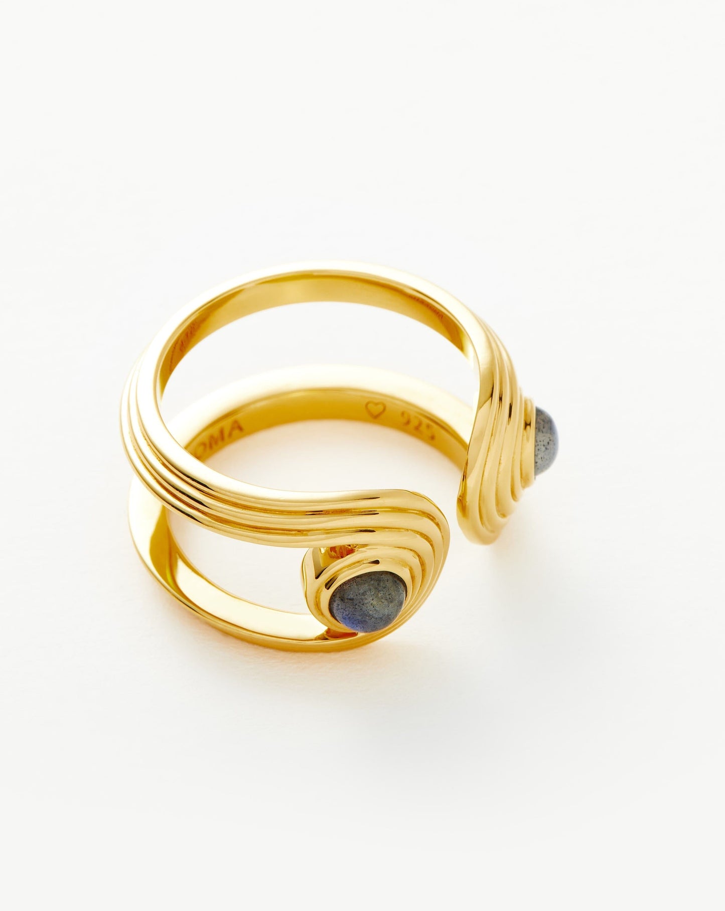 Gemstone Open Ring in 18k Gold Vermeil