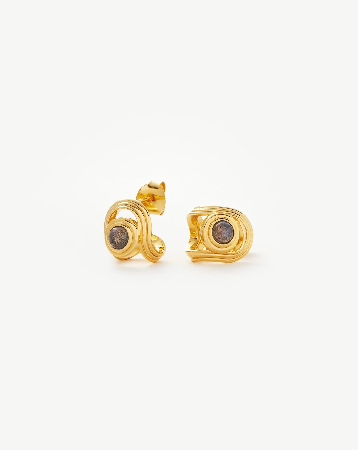 Gemstone Open Stud Earrings in 18k Gold Vermeil